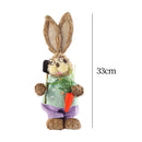 Cute Straw Rabbits Bunny Standing Decorations w/Carrots for Easter Party Home Garden Wedding Ornament Photo Props Crafts