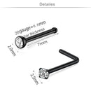 1Pcs 20G Nose Rings Hoop Surgical Stainless Steel Studs Screw L Shaped Nose Piercing Jewelry Women Black Woman and Man