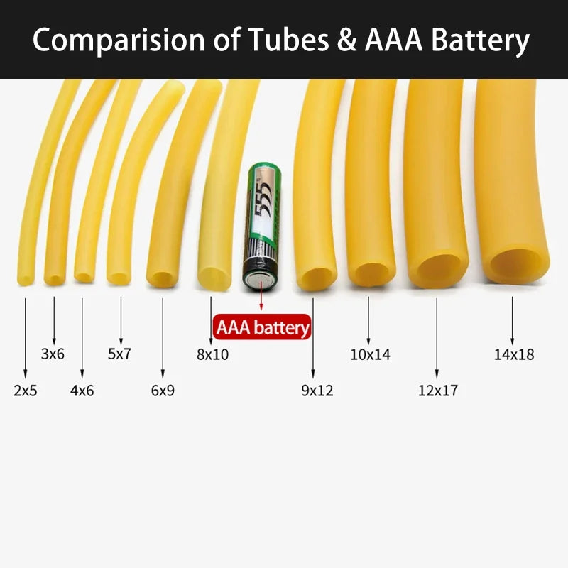 Nature Latex Rubber Hoses 2 3 4 5 6 7 9 10 12 14 17 18mm ID x OD High Resilient Elastic Surgical Medical Tube Slingshot Catapult