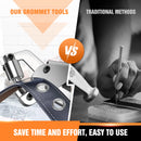 DayPlus Grommet Tool Kit 3/8 Inch Eyelet Press Pliers 10mm Manual Handheld with 500pcs Silver Grommets For Tarpaulin,Clothing