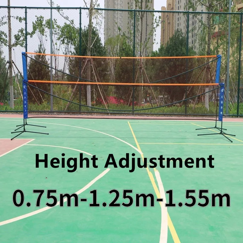 6.1M Foldable Portable Badminton Tennis Stands With Net Height Adjustable Professional Training Net for Tennis Volleyball Soccer