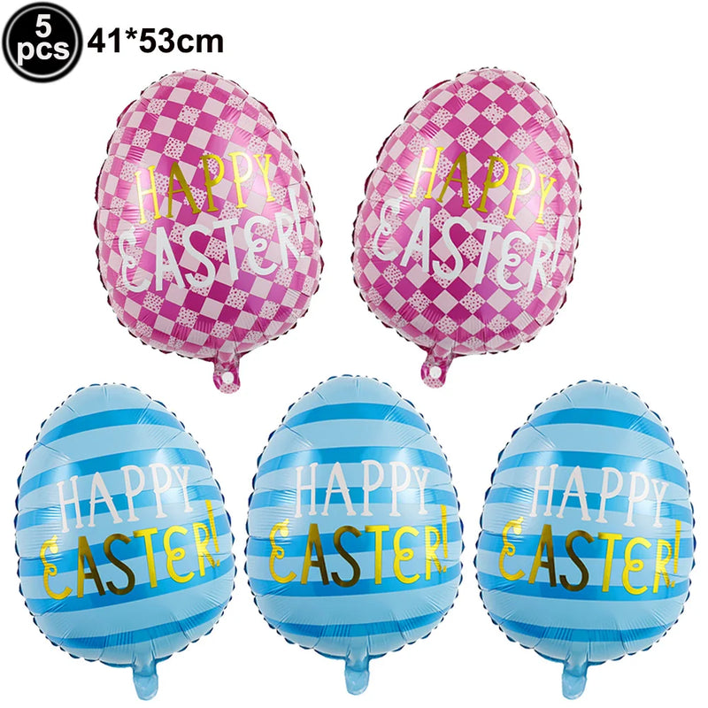 Easter Balloons Large Bunny Egg Foil Balloons Easter Egg Balloon Baby Shower Happy Easter Themed Party Decorations Supplies