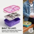 Microwavable 304 Stainless Steel Lunch Box 2/3 Compartment Bento Box Leakproof Food Storage Containers Adults Kids School