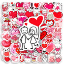 Red Heart Love Stickers Valentine's Day DIY Gift Toys for Scrapbook Diary Journals Laptop Luggage Bottles Decorative Waterproof