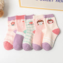 5 Pairs Cute Cartoon Newborn Infant Girl Soft Cotton Socks Winter Toddler Kids Baby Christmas Boy Accessories 0-2Y Miaoyoutong