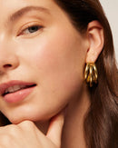 Vonmoos Neue 14K Vergoldete Chunky Multi Hoop Ohrringe für Frauen Modische Hypoallergene Trendige Triple Split Loop Huggie Ohrringe