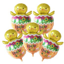 5pcs Easter Cute Rabbit Balloons White Bunny Shaped Balloons Happy Easter Foil Balloons for Easter Party Decors Kids Birthday