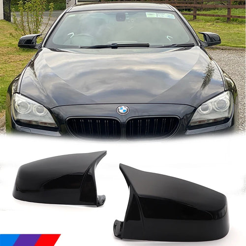 Für BMW 5 6 7er E60 E61 E63 E64 F06 F07 F10 F11 F13 F01-F04 Carbonfaser-Muster Schwarz Seitenflügel Rückspiegelabdeckung Kappe