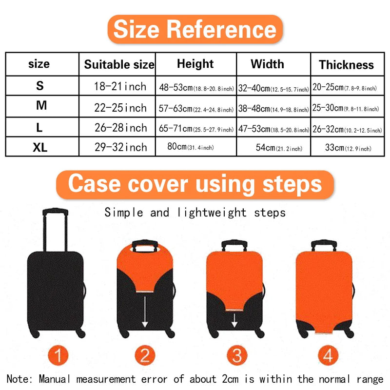18-32Inch Luggage Cover Elastic Suitcase Cover Full Body Print Suitcase Protective Case Suitcase Luggage Protector Dust Cover