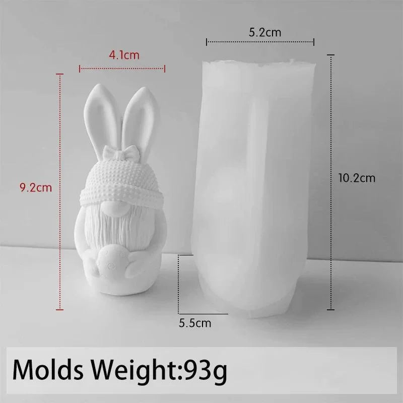 3D Beard Dwarf Easter Egg Silicone Mold Scented Candle Making Supplies Handmade Soap Plaster Ornaments Molds Home Party Decor