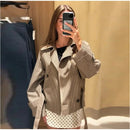 The Meridian Coat | Double-Breasted Plaid Coat with Self-Tie Waist Sash