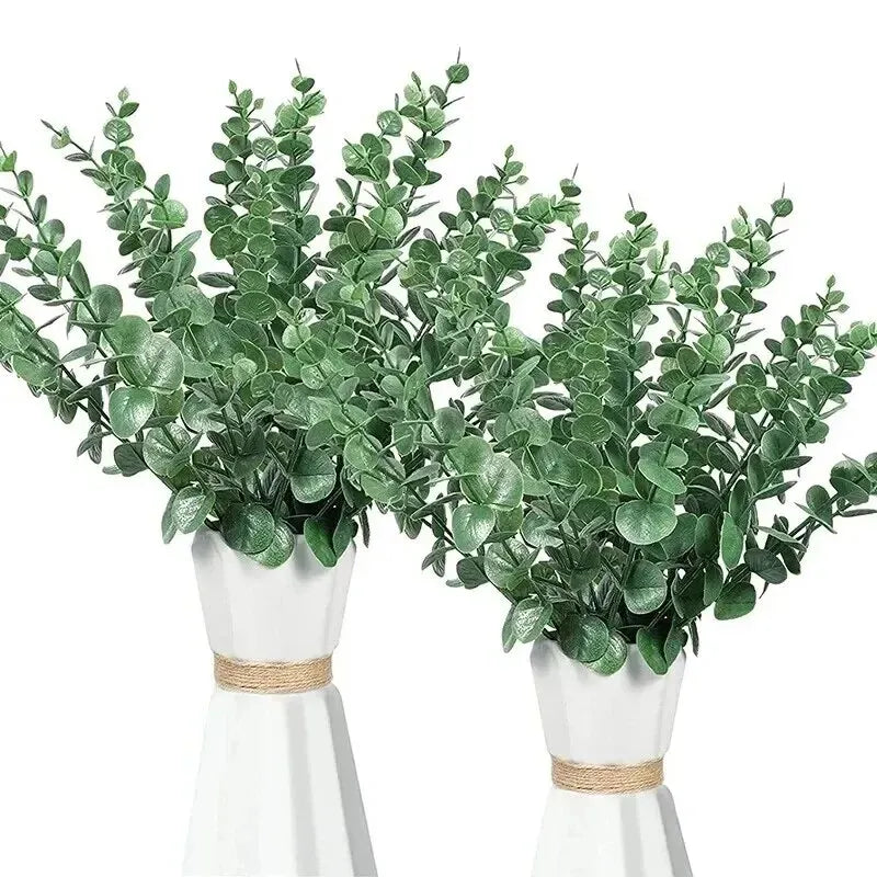 10pcs Eucalyptus Stems Artificial Eucalyptus Leaves for Home Flowers Bouquet Centerpiece Wedding Decoration Christmas Decor