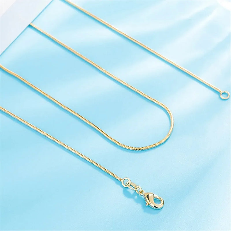 High quality 18K gold 925 Sterling Silver classic 2MM Snake Chain Necklaces 16-30 Inches Women Men party wedding Jewelry Gifts