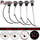0-190 ohm 240-33ohm Water Level Gauge Meter 125mm 150mm 200mm 250mm 600mm Fuel Level Sensor Fuel gauge for marine boat car Truck