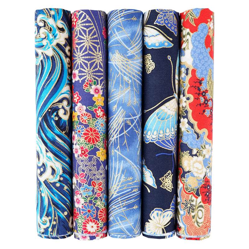 5PCS 25 x 25cm/50 x 50cm Squares Cotton Craft Japanese Fabric Cloths for DIY Bundle Patchwork Quilting Sewing Artcraft