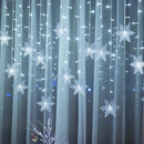 Christmas Light Led Snowflake Curtain Icicle Fairy String Lights Garland Outdoor For Home Garden New Year Party Decoration