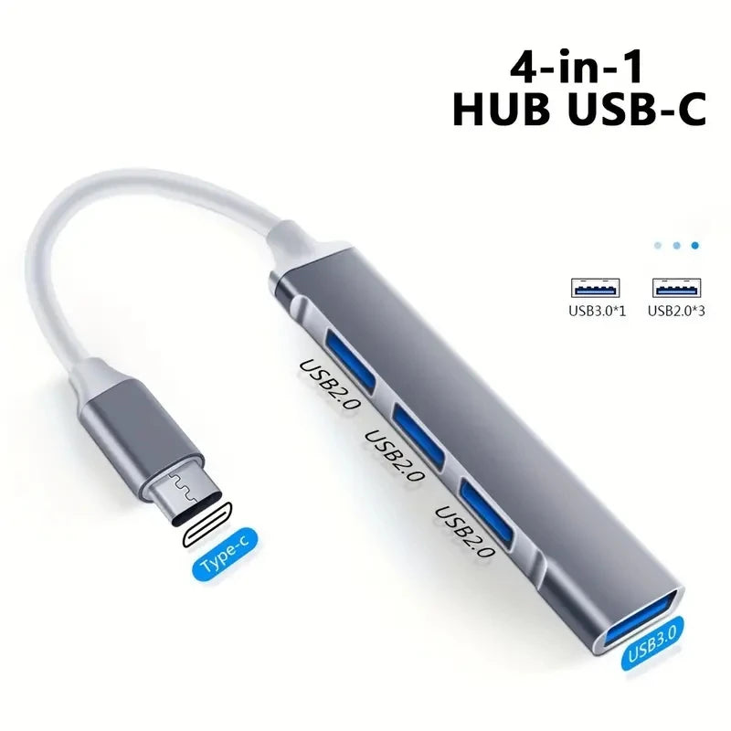 USB C HUB 3.0 Type C Extender 4 Port Splitter Adapter OTG Docking Station For Phone Macbook Pro 13 15 Air PC Laptop Computer Hub