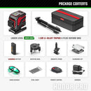 YEVOLT YVGLL4XS12T Series Green Laser Level 3-Plane 12-Line Self-leveling 360 3D Horizontal & Vertical Power Measuring Tools