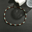Trendy Small Wood Beads Necklace Men Vintage Short Beaded Chain Choker Necklaces 2023 Fashion Jewelry Collar on Neck Accessories