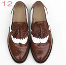 Flats Casual Shoes Women's Spring Autumn Genuine Leather Color Matching Tassel Loafers Oxford Shoes For Women Custom Shoes