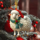 2D Christmas Tree Pendant 2D Flat Acrylic Xmas Tree Hanging Ornaments Cartoon Home Decor New Year Christmas Gifts