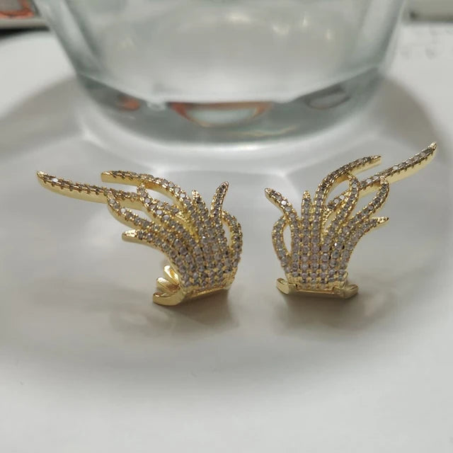 New Arrival Earrings For Women Temperament White Zircon Rhinestones Unique Design Brand Earings Fashion Jewelry Bijoux AE210