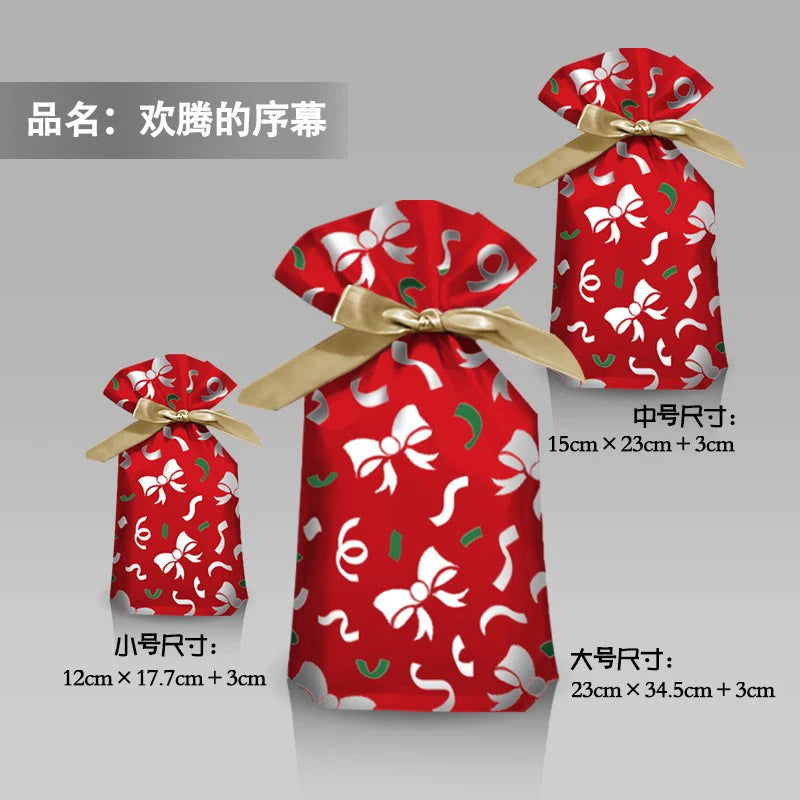 Hot Sale 10Pcs/Lot 15x23cm Christmas Plastic Gift Bag Party Favor Boutique Cosmetics Candy Gifts Packaging Bags With Drawstrings