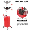 20 Gallon Portable Waste Oil Drainer, Height Adjustable Pneumatic Industrial Fluid Drain Tank with Wheels For Car Truck