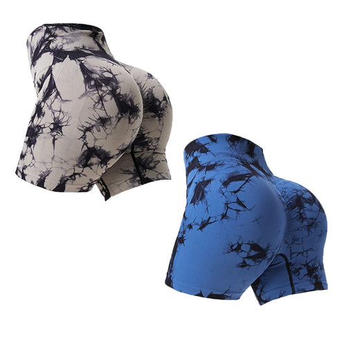 The Tie-Dye Tempo | Seamless Push-Up Fitness Shorts