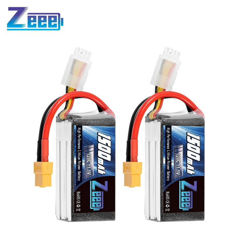 2pcs Zeee Lipo Battery 3S 1500mAh FPV Drone Battery 11.1V 120C Softcase with XT60 Plug for RC Car Graphene Racing Model Parts