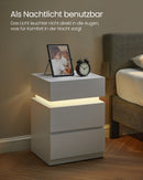VASAGLE bedside table (1-St), with LED lighting, adjustable colors