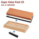 XITUO Kitchen Knife Sharpener Whetstone Quick Sharpening Stones  Water Grinding Stone 2-IN-1 2000 5000 10000 grit Accessories