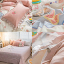 YanYangTian Spitzen-Bettwäsche-Set 4-teilig Bettlaken-Bettbezug-Kissenbezug-Leinen für Familien-Kinderzimmer-Wohnzimmer-Bettwäsche-Set 4-teilig