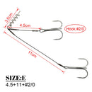 Spinpoler Corkscrew Pike Rig Stinger Fishing Hook For Soft Lure Super Sharp Double Treble Hooks 2 1 1/0 2/0 Wire Line Tackle