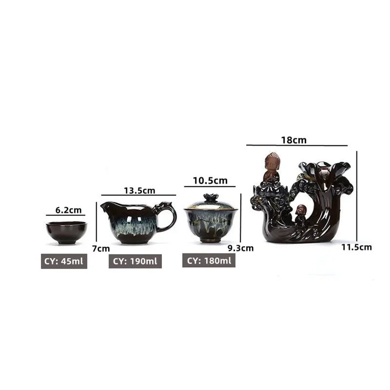 2024 New Chinese tea set Creative kung fu teaset high-end cup set the for mom best tea set brand in China Teacup