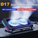 D17 Gaming Laptop Cooling pad for 15-21'' Notebook Cooler Stand w/ RGB Light 2 Fans 5 Angle Adjustable LED Screen Laptop Bracket