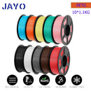 JAYO 3D Filament Printer PLA PLUS/PLA /PETG/PLA+2.0/ABS/TPU 1.75mm 10Rolls for FDM 100%No bubbel 3D Printer Materials DIY Gift