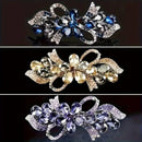 3 PCS Rhinestone Crystal Hair Clips, Silver, Floral Style for Women