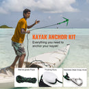 SucceBuy Kayak Anchor Kit 3.5 lb Paddle Board Anchor Kit with 26.2 ft Rope and Buoy Folding Small Boat Anchor with Storage Bag