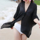 2023 New Pure Color Autumn Women Summer Sexy Beachwear Bikini Beach Dress Bikini Swimwear Cover Up  Linen Women Large Size Scarf