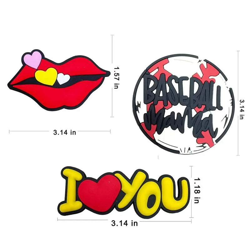 Lips Bag Charms for Bogg Bag Letter Alphabet Decorative Charm for Beach Tote PVC Rubber Decorations Beach Bag Accessories