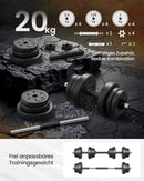 SONGMICS 2-in-1 dumbbell 2x10 kg dumbbell set for home, 1 pair