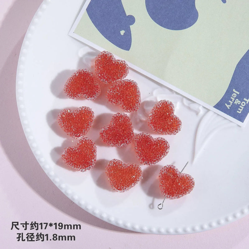 2024 Cute Ins Sugar Heart Beaded DIY Handmade Girl Earrings Jewelry Bead Bracelet Necklace Accessories Materials Gifts Girl