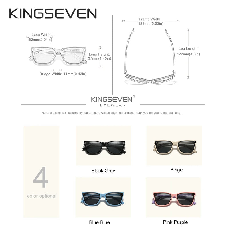 KINGSEVEN Brand Children Sunglasses polarized Girls Cat Design Glasses Decorative Sun Glasses For Boys Gafas De Sol UV400