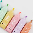 6pcs/Set Cute Cartoon Mini Highlighter Pens Kawaii Macaron Colors Markers Diary Highlighter Stationery School Office Accessories
