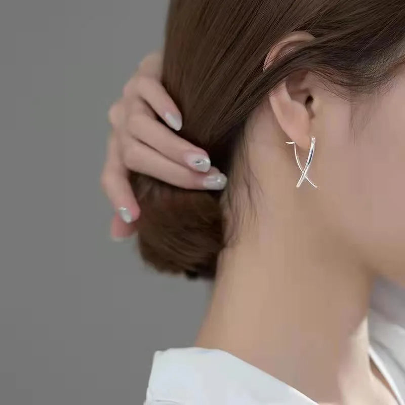 REETI 925 Sterling Silver Earrings Geometry Earrings For Women Gift Earings Fashion Jewelry Korean Earrings