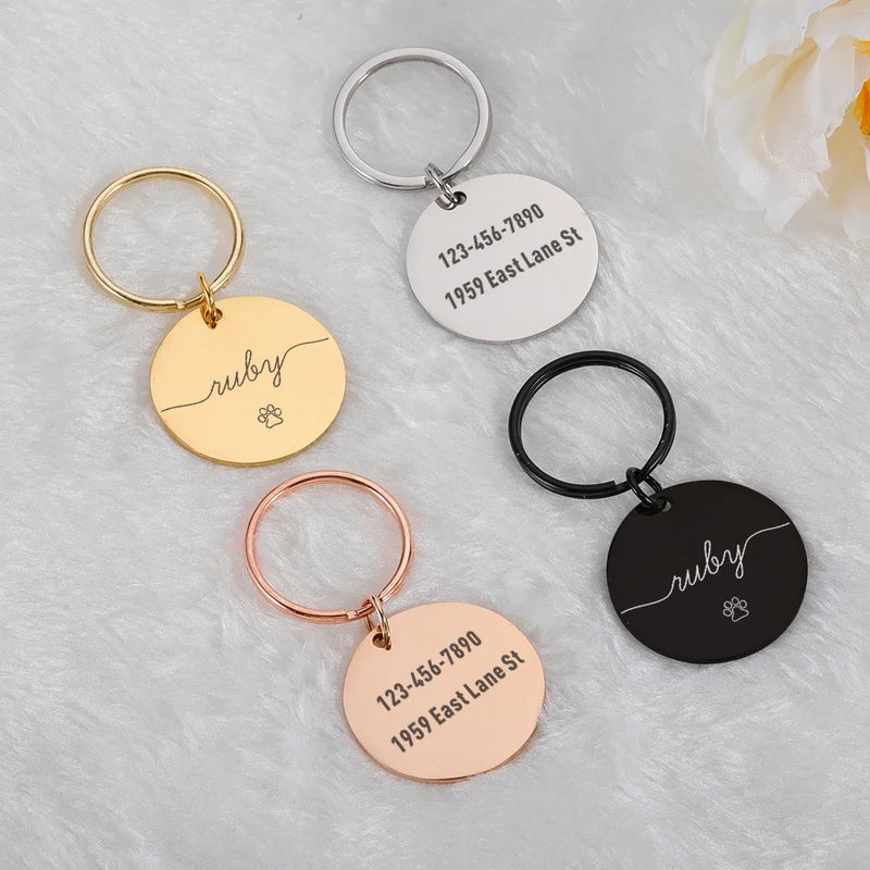 Personalized Pet Id Tags Medal Customized Dog Collar With Name Number Kitten Dogs Anti-lost Pendant Engraving DIY Accessories