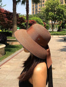 Hepburn Sun Hat Women Summer Sunscreen Straw Hat Female Retro Bow French Elegant Hat Big Eaves Sunshade Beach Hat