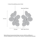 LUOTEEMI Luxury Big Flower Stud Earrings CZ Paved Elegant Wedding Bridal Cubic Zirconia Wedding Jewelry Unusual Hot Designs Gift
