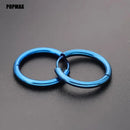 POPMAX Herren-Creolen aus Edelstahl, runde Ohrringe für Damen und Herren, Gold-Silber-Farbe, lichtecht, männlicher Schmuck, 2 Stück